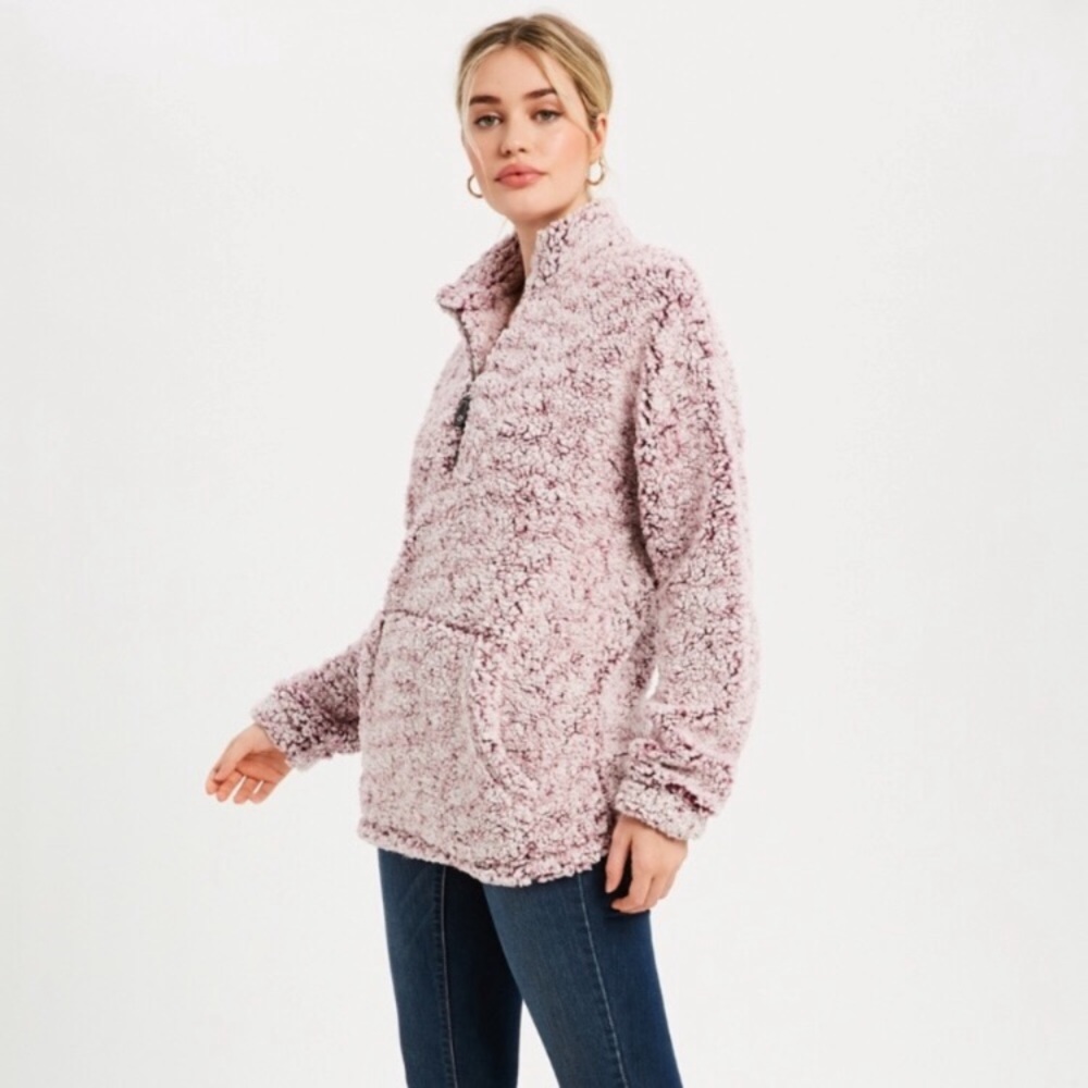 ❗️LAST❗️Sherpa Pullover in Plum - Picture 3 of 8